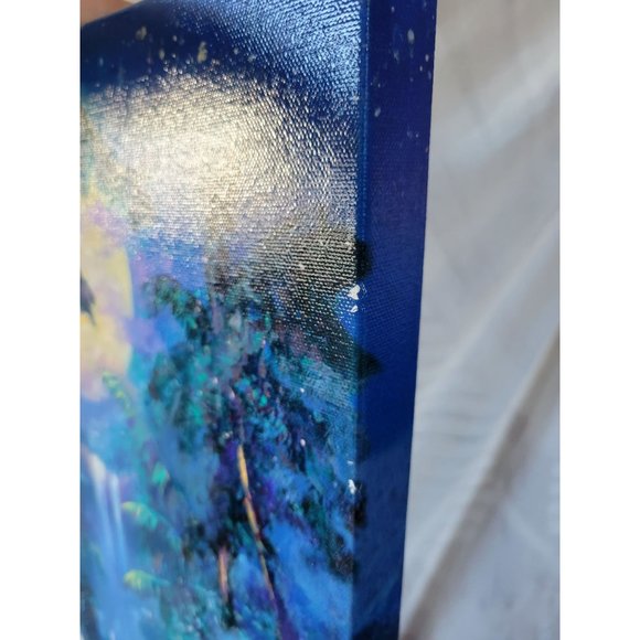 Carol g Armstrong moonlit shower painting acrylic - Picture 7 of 9